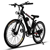AMDirect Bicicleta de Montaña Eléctrica de 26 Pulgadas E-Bike Sistema de Transmisión de 21...